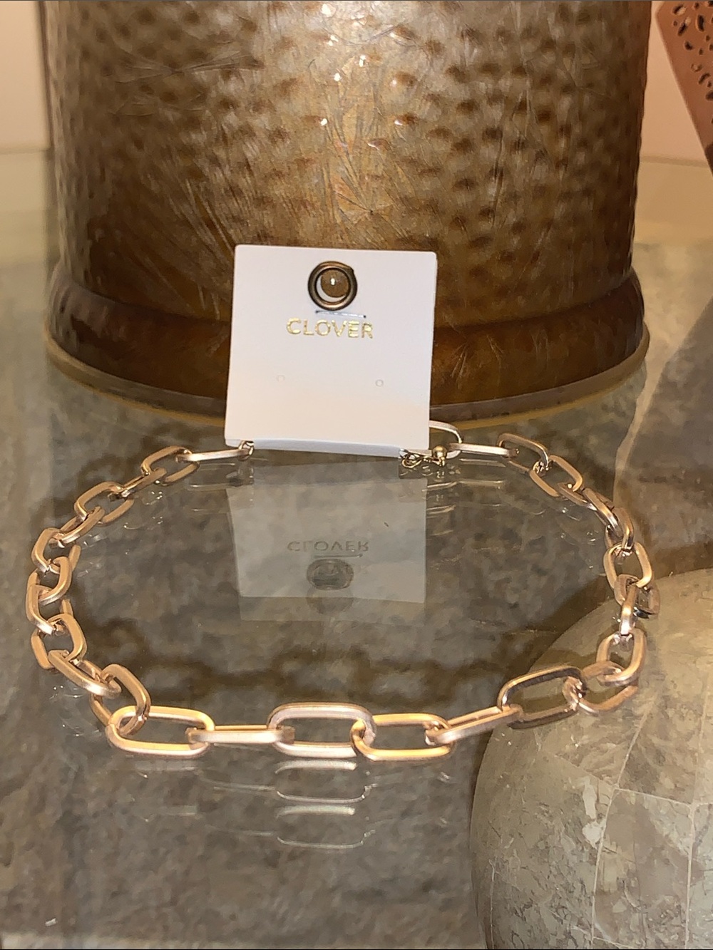 High-Polish Gold Oversized Link Necklace for Women